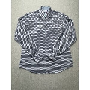 Stone Rose Shirt Mens Large Geometric Dot Pattern Button‎ Up Casual Dress Shirt